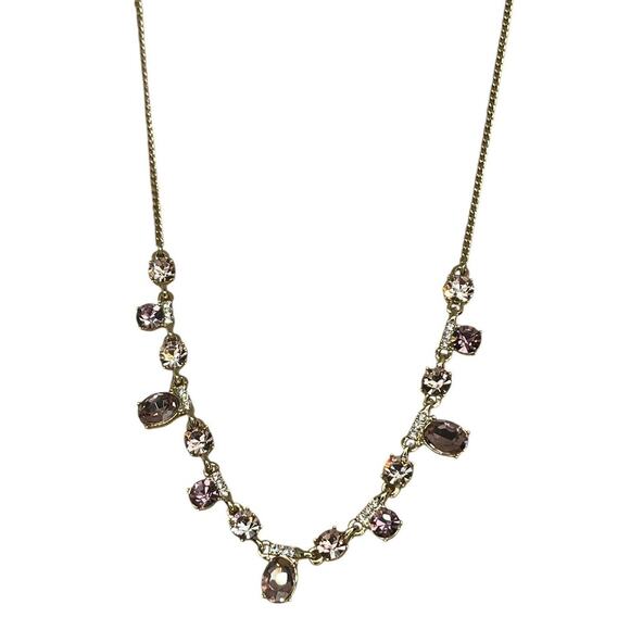 Givenchy Gold Tone Necklace Luxury Crystal Frontal Style Trendy Designer Chic - Picture 9 of 15